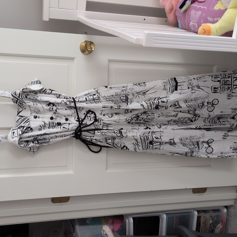 NWOT Karl Lagerfeld Paris Chic Sketch Midi Dress with Square Neck Size 14